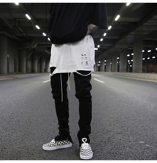 Pantalones Slim Elásticos con Cierre y Detalle de Cuerda de Cuero - Image 7