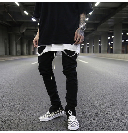 Pantalones Slim Elásticos con Cierre y Detalle de Cuerda de Cuero - Image 10