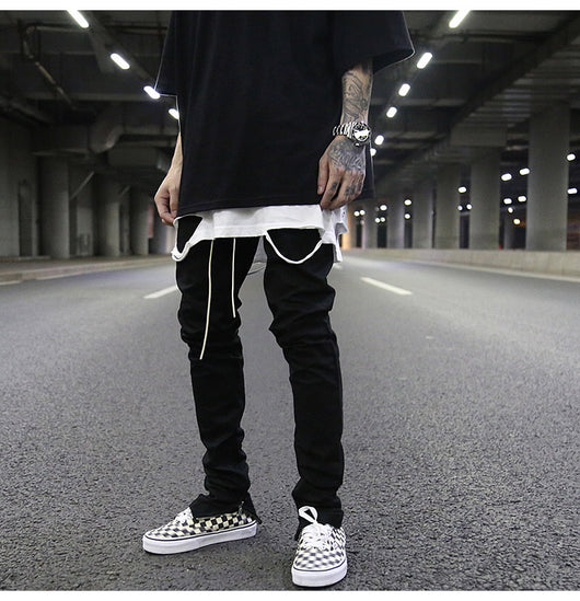 Pantalones Slim Elásticos con Cierre y Detalle de Cuerda de Cuero - Image 11