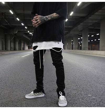 Pantalones Slim Elásticos con Cierre y Detalle de Cuerda de Cuero - Image 12