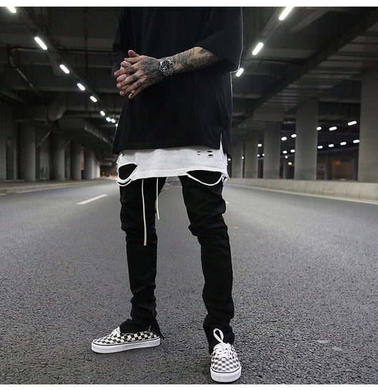 Pantalones Slim Elásticos con Cierre y Detalle de Cuerda de Cuero - Image 12