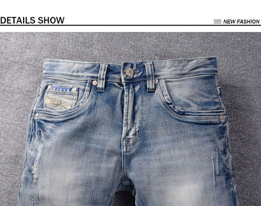 Jeans Rotos Hombre Estilo Europeo y Americano - Image 9