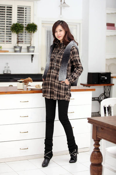 Pantalones Casuales Talla Grande Cintura Alta Elásticos para Otoño e Invierno - Image 8