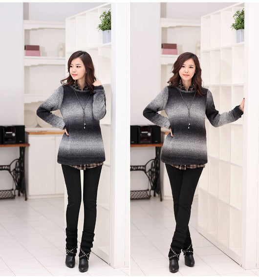 Pantalones Casuales Talla Grande Cintura Alta Elásticos para Otoño e Invierno - Image 13