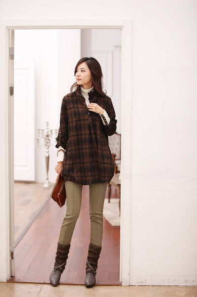 Pantalones Casuales Talla Grande Cintura Alta Elásticos para Otoño e Invierno - Image 15