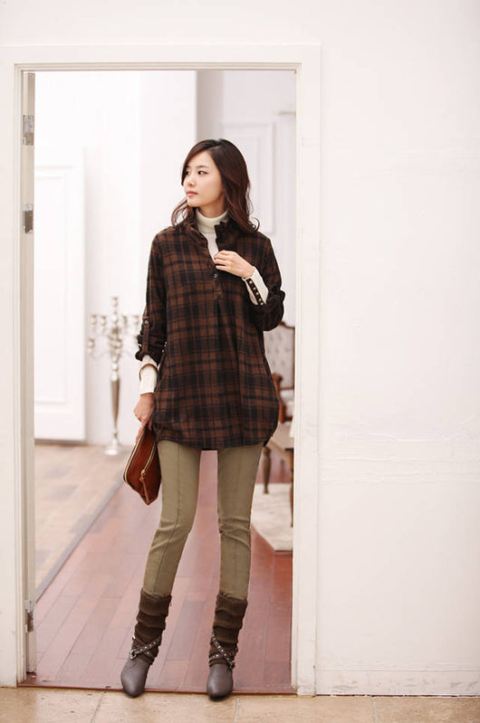 Pantalones Casuales Talla Grande Cintura Alta Elásticos para Otoño e Invierno - Image 15