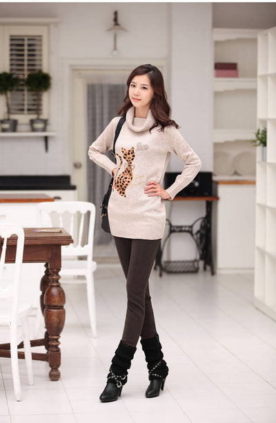 Pantalones Casuales Talla Grande Cintura Alta Elásticos para Otoño e Invierno - Image 21