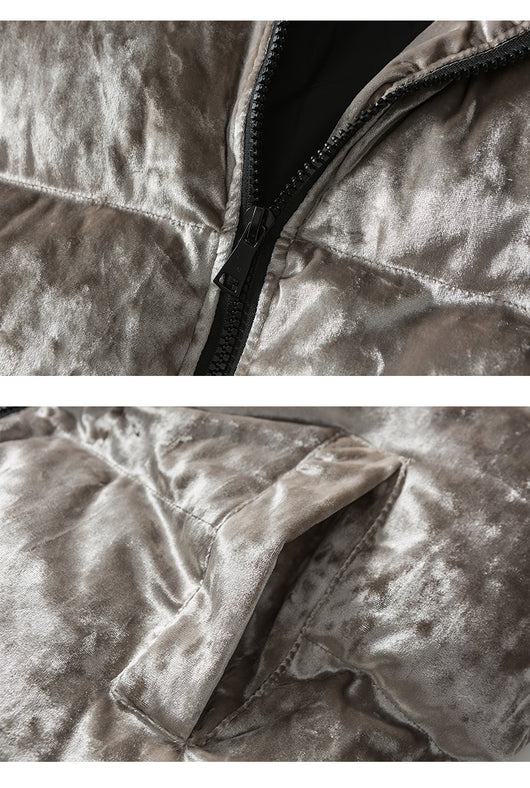 Chaqueta de Algodón Suelta con Cuello Contrastado y Terciopelo Grueso - Image 13