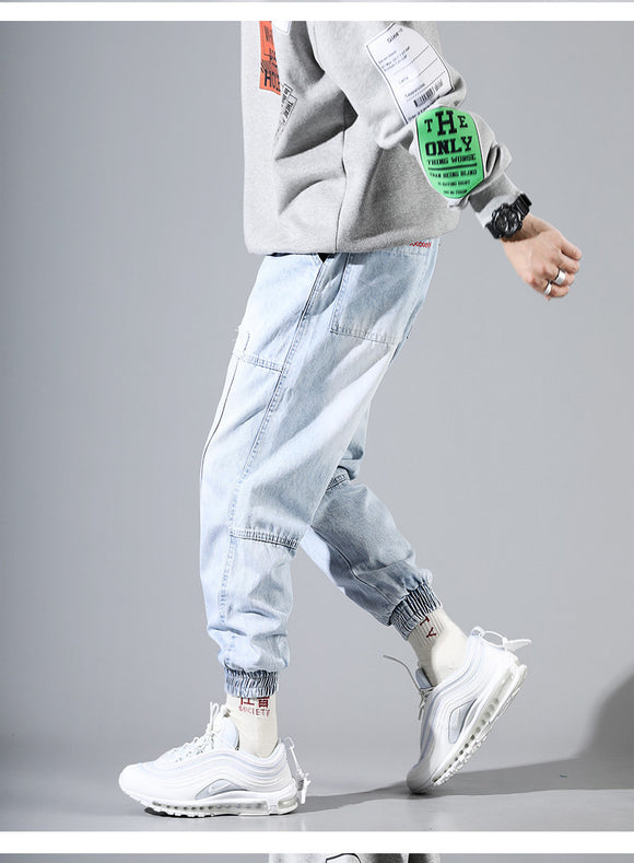 Pantalones Harem Jeans Sueltos Efecto Lavado