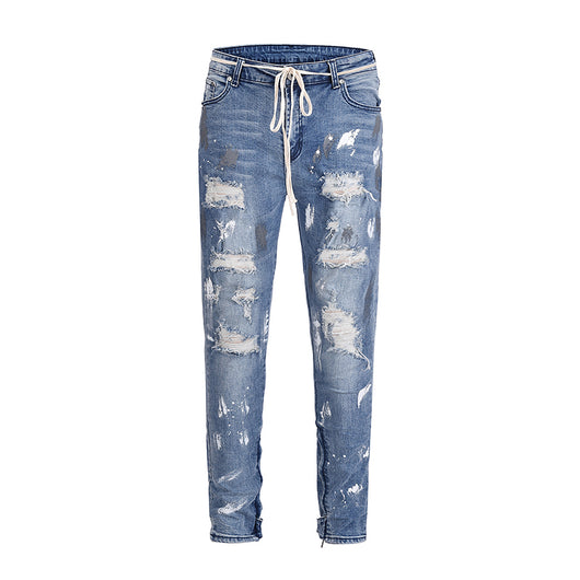 Jeans Slim Fit Elásticos con Detalles Graffiti y Rotos - Image 12