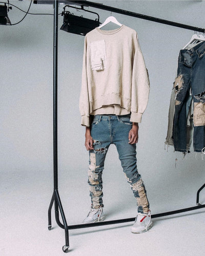 Pantalones Slim Rotos con Parches Desmontables - Estilo Urbano Destruido - Image 11