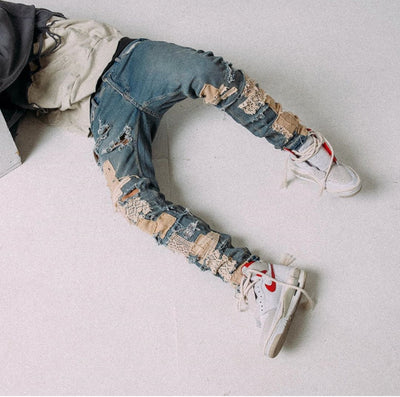 Pantalones Slim Rotos con Parches Desmontables - Estilo Urbano Destruido - Image 13