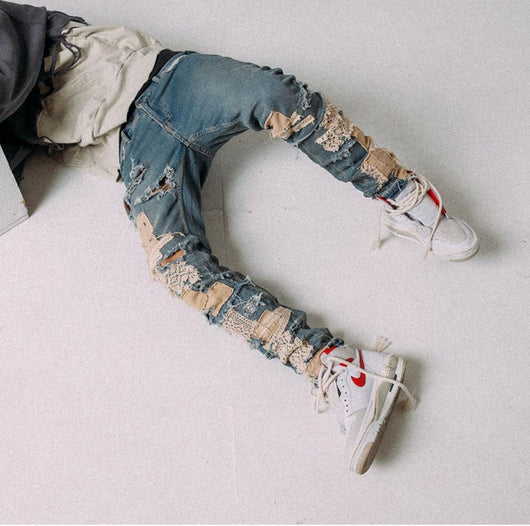 Pantalones Slim Rotos con Parches Desmontables - Estilo Urbano Destruido - Image 13