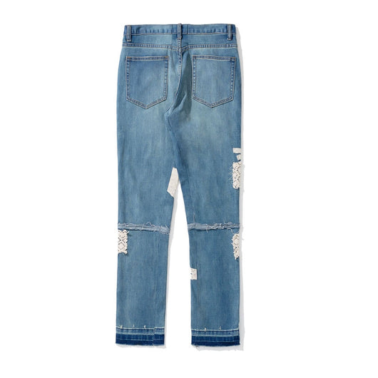 Pantalones Slim Rotos con Parches Desmontables - Estilo Urbano Destruido - Image 18