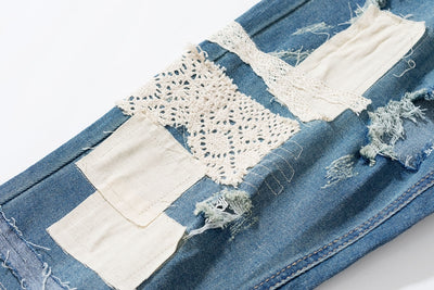Pantalones Slim Rotos con Parches Desmontables - Estilo Urbano Destruido - Image 26