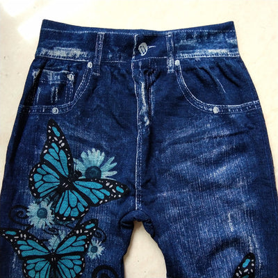 Leggings Estilo Denim con Estampado de Mariposas - Image 12