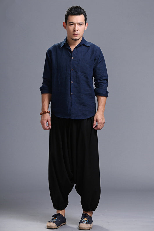 Pantalones Harem Cómodos para Hombre - Estilo Moderno y Relajado - Image 12
