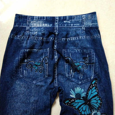 Leggings Estilo Denim con Estampado de Mariposas - Image 13