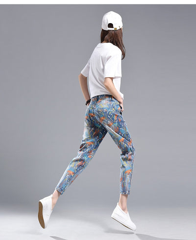 Pantalones Harem Cintura Alta con Estampado Artístico - Image 13