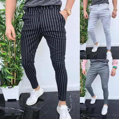 Pantalones Casuales de Rayas para Hombre - Image 4