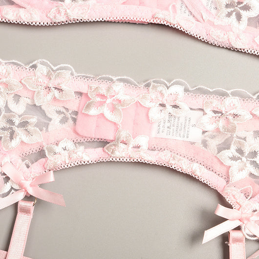 Conjunto de Lencería Erótica de 3 Piezas con Bordado Floral y Aros de Acero - Image 23