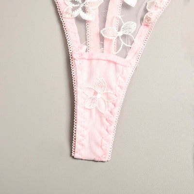 Conjunto de Lencería Erótica de 3 Piezas con Bordado Floral y Aros de Acero - Image 26
