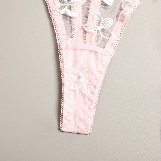 Conjunto de Lencería Erótica de 3 Piezas con Bordado Floral y Aros de Acero - Image 26