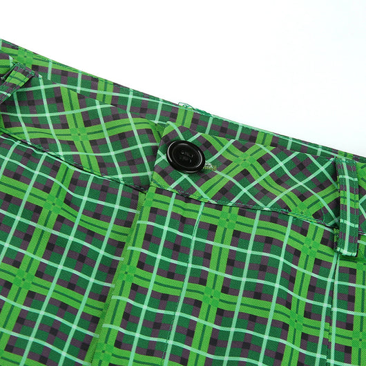 Pantalones Cintura Alta Cuadros Verde - Image 19