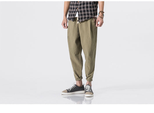 Pantalones Harem de Nueve Puntos para Hombre - Image 7
