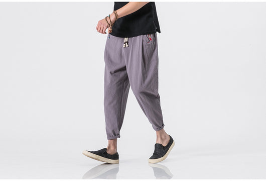 Pantalones Harem de Nueve Puntos para Hombre - Image 8