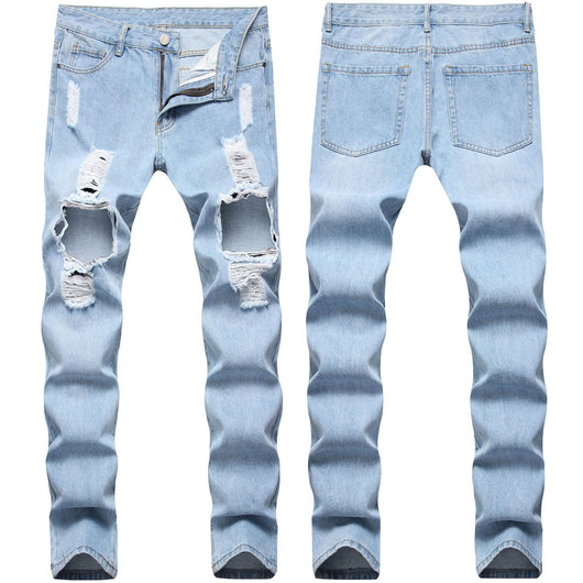 Jeans Azul Claro Rotos para Hombre - Image 7