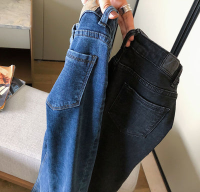 Jeans rectos con volantes en terciopelo - Image 29