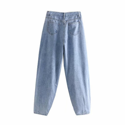 Jeans Sueltos Plisados Estilo Europeo y Americano - Image 34