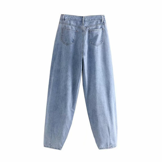 Jeans Sueltos Plisados Estilo Europeo y Americano - Image 34