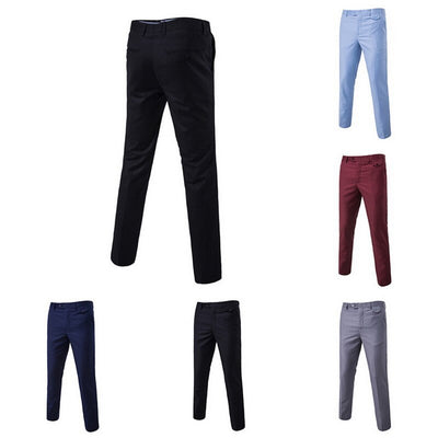 Pantalones casuales ajustados para hombre en colores sólidos - Image 14