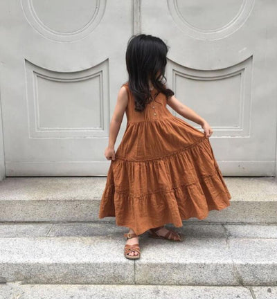 Vestido Princesa Niña Lino Plisado con Encaje - Colección Verano Europeo - Image 10