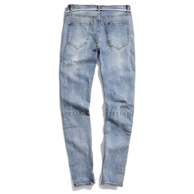 Pantalones Jeans Slim con Rasgados y Cierre Lateral - Estilo Urbano Kanye - Image 8