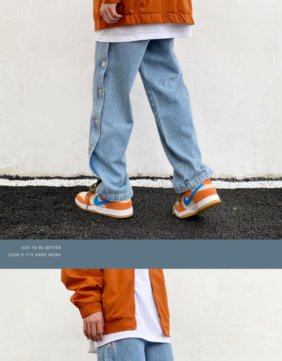 Pantalones de pierna ancha con botones laterales - Image 7