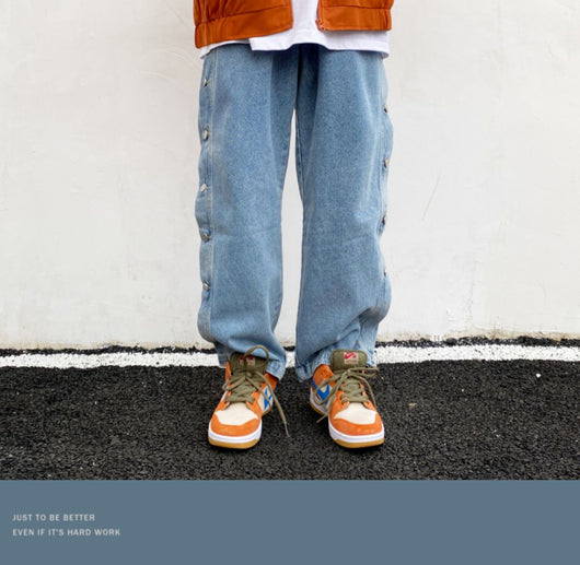 Pantalones de pierna ancha con botones laterales - Image 11