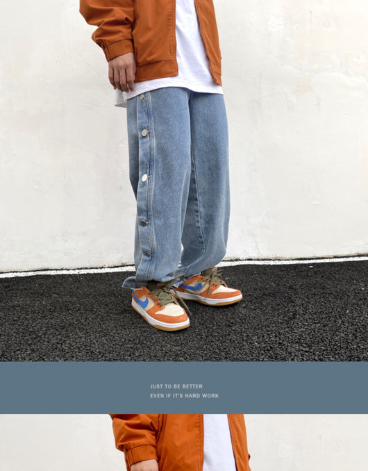 Pantalones de pierna ancha con botones laterales - Image 12