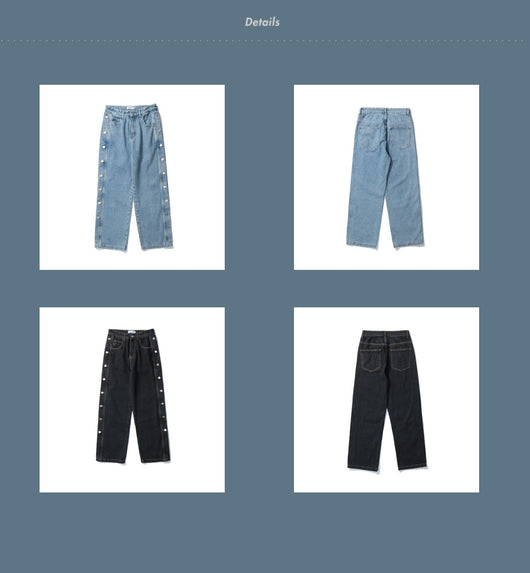 Pantalones de pierna ancha con botones laterales - Image 14