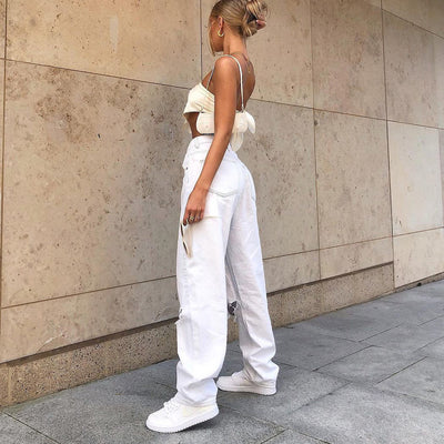 Jeans Blancos Rotos para Mujer Estilo Europeo - Image 8
