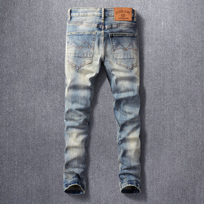 Jeans Retro Hombre Lavado Vintage con Elasticidad - Image 8