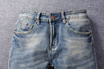 Jeans Retro Hombre Lavado Vintage con Elasticidad - Image 9