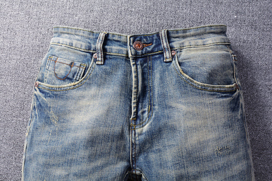 Jeans Retro Hombre Lavado Vintage con Elasticidad - Image 9
