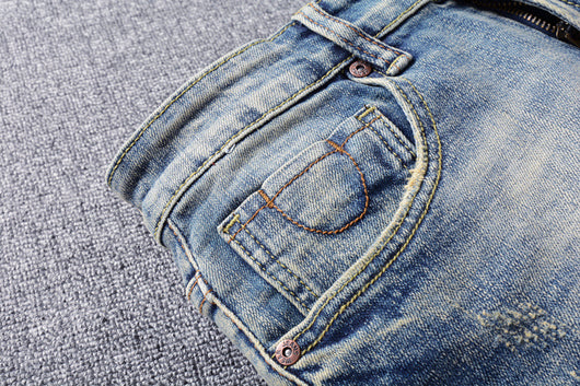 Jeans Retro Hombre Lavado Vintage con Elasticidad - Image 10