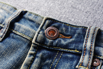 Jeans Retro Hombre Lavado Vintage con Elasticidad - Image 11