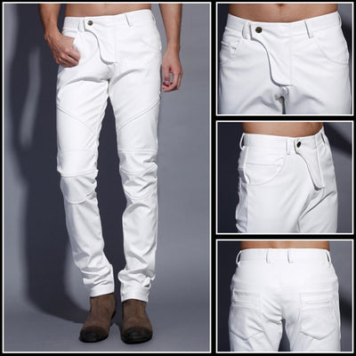Pantalones de Cuero Patchwork - Image 4