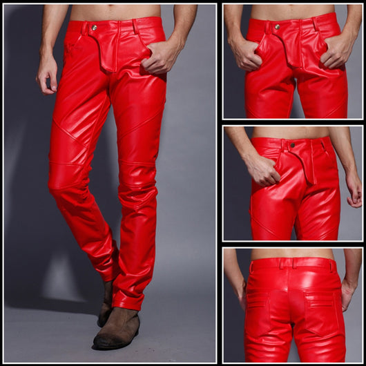 Pantalones de Cuero Patchwork - Image 10
