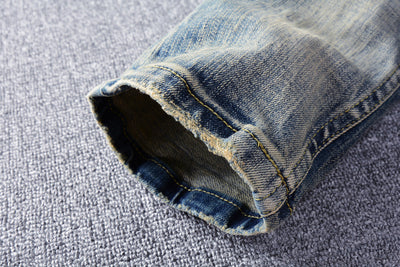 Jeans Retro Hombre Lavado Vintage con Elasticidad - Image 18